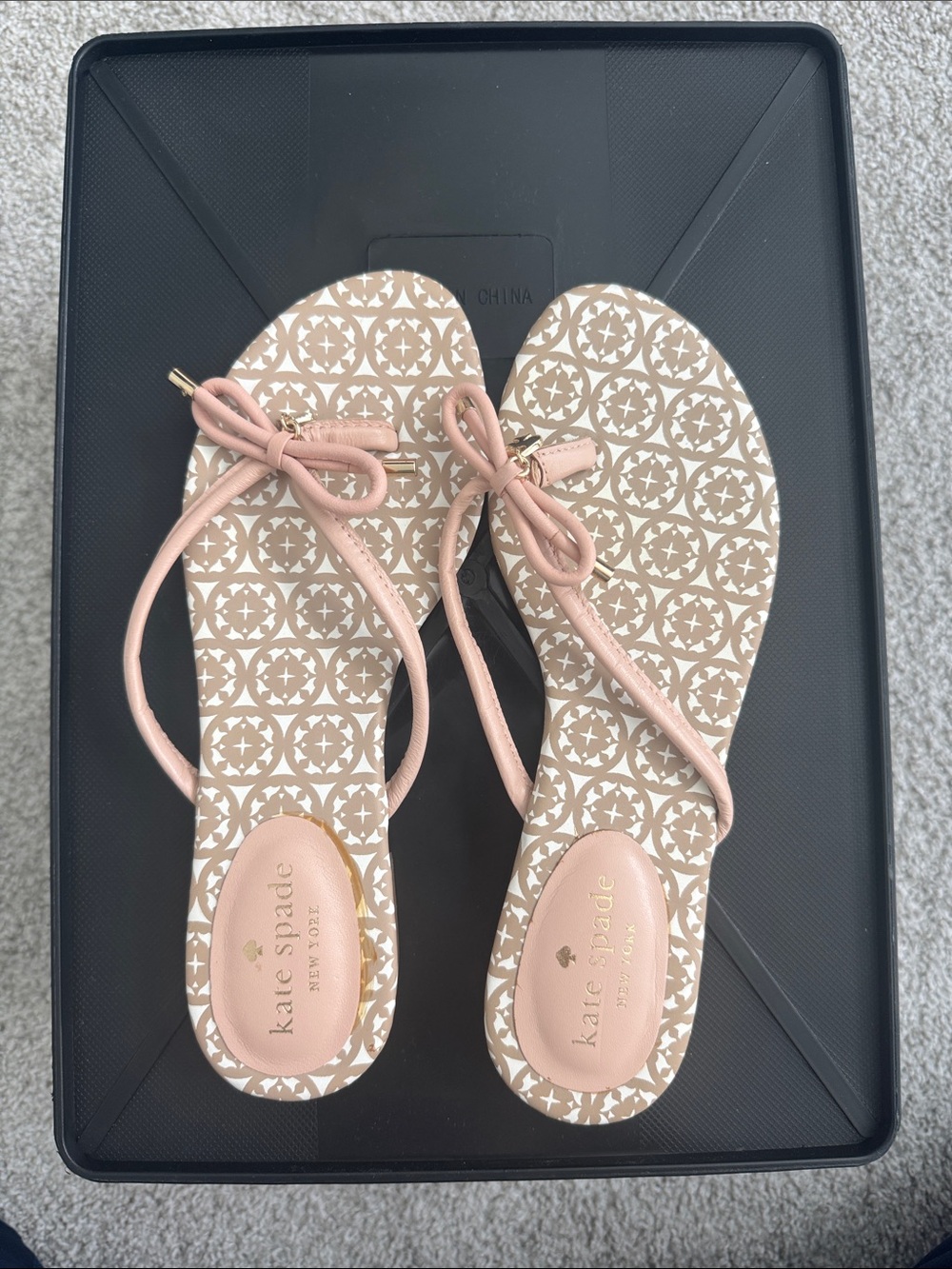 kate spade blush bow thong sandals